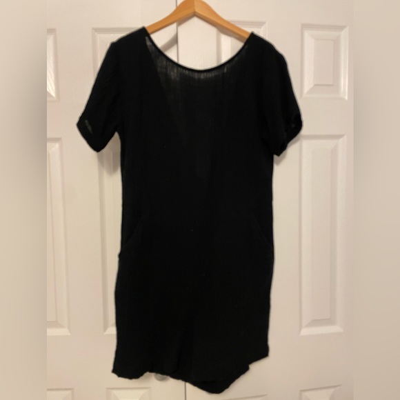 Eileen Fisher Organic cotton black small romper - Picture 1 of 3